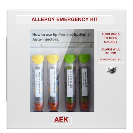 Aek Allergy Emergency Kit Lunchroom  Corridor Epinephrine Cabinet NonLocking EN9376